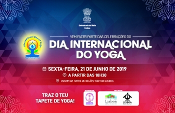 Celebrating 5th International Day of Yoga at Belem Tower Garden, 21 June 2019
